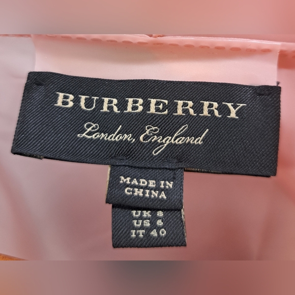 NWOT Burberry Women's Rain Trench Coat Jacket Rose Pink Transparent Hoodie 4 US - Picture 14 of 16